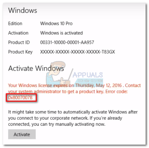 Как исправить ошибку 0x8007007B при активации Windows 10