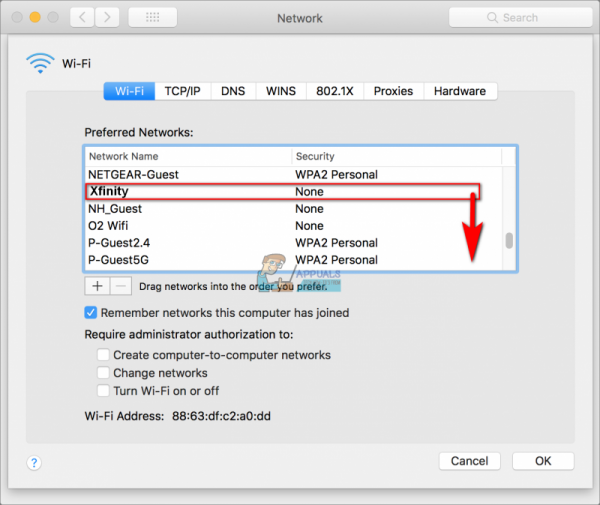 Как отключить Xfinity Wi-Fi на Mac