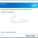 ИСПРАВИТЬ: Сообщение об ошибке «Эта платформа не поддерживается» при установке драйвера последовательного ввода-вывода Intel®