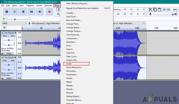 Как удалить вокал в Audacity?