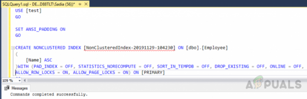 Создание кластерных и некластеризованных индексов в SQL Server